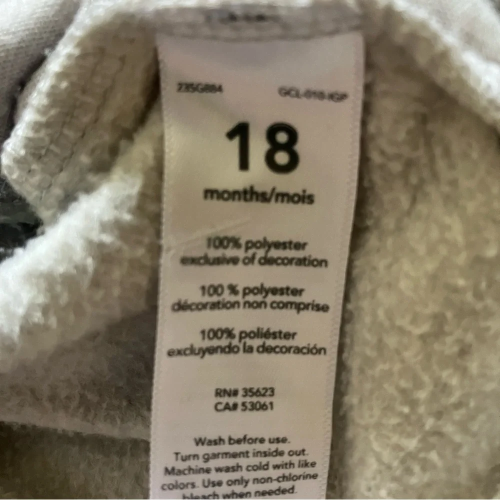 Carter's Gray and Purple Zip Up Fleece Hoodie